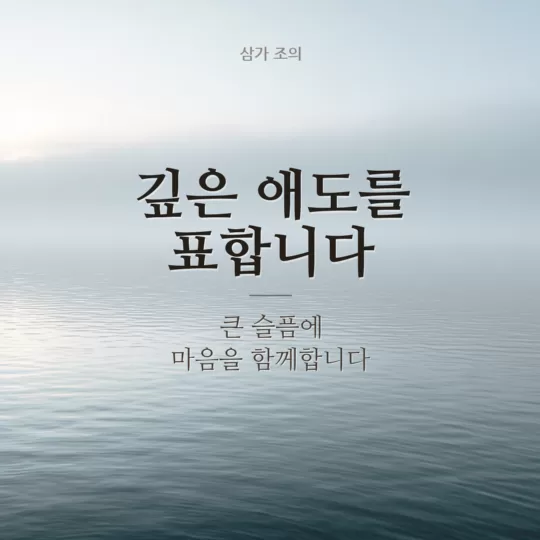 깊은 애도를 표합니다 조의 이미지