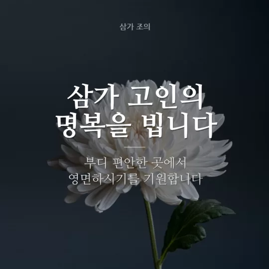 삼가 고인의 명복을 빕니다 조문 인사말 이미지