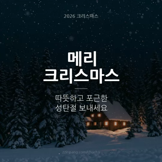 메리 크리스마스 눈 내리는 밤 인사말 이미지